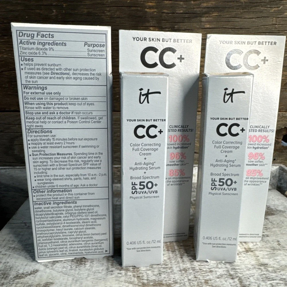 IT Cosmetics CC Cream Light Medium 12ml - Set of 3 | MSRP = $57